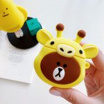 Wholesale Cute Design Cartoon Silicone Cover Skin for Airpod (1 / 2) Charging Case (Giraffe Bear Yellow)
